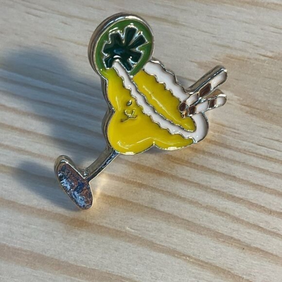Margarita Cocktail Enamel Pin With Gold-Tone Finish & Butterfly Clasp - Picture 2 of 5